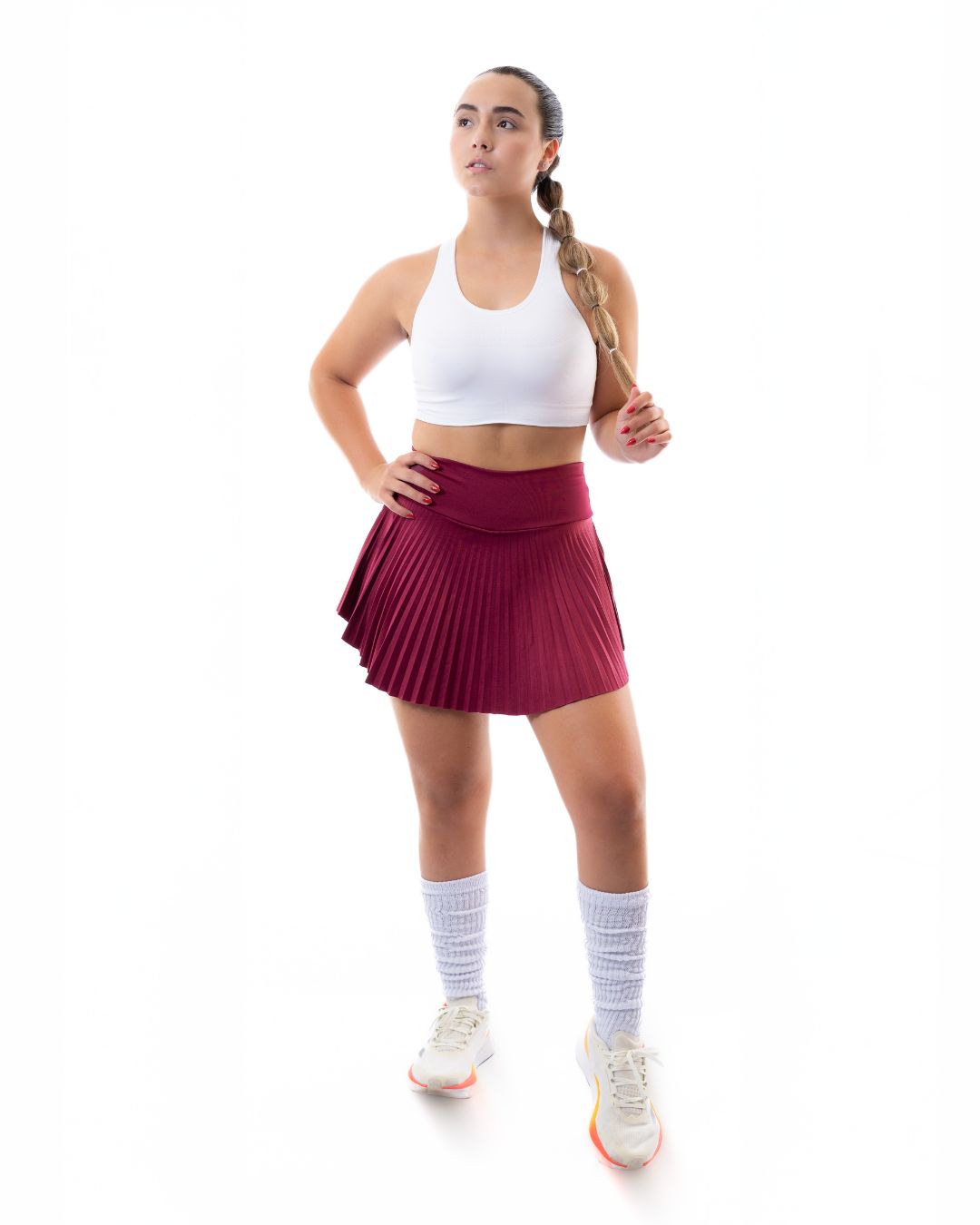 Falda Deportiva Plisada Vinotinto