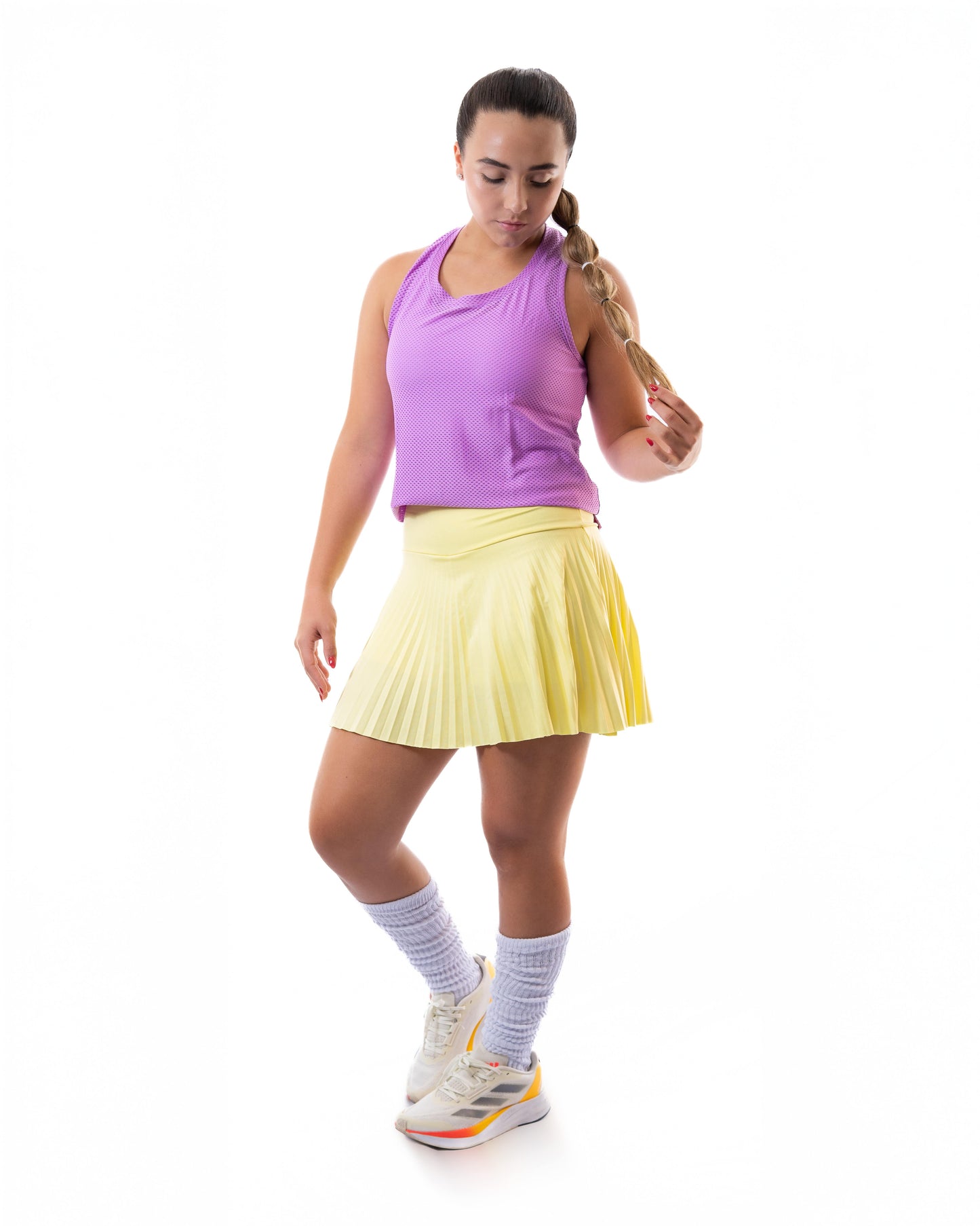 Falda Deportiva Plisada Amarilla