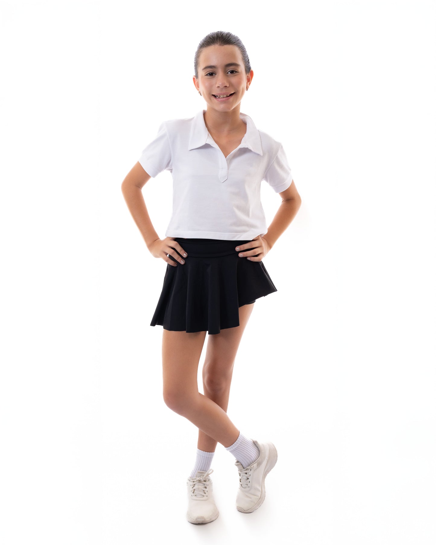 Falda Asimétrica Para Niña Negra