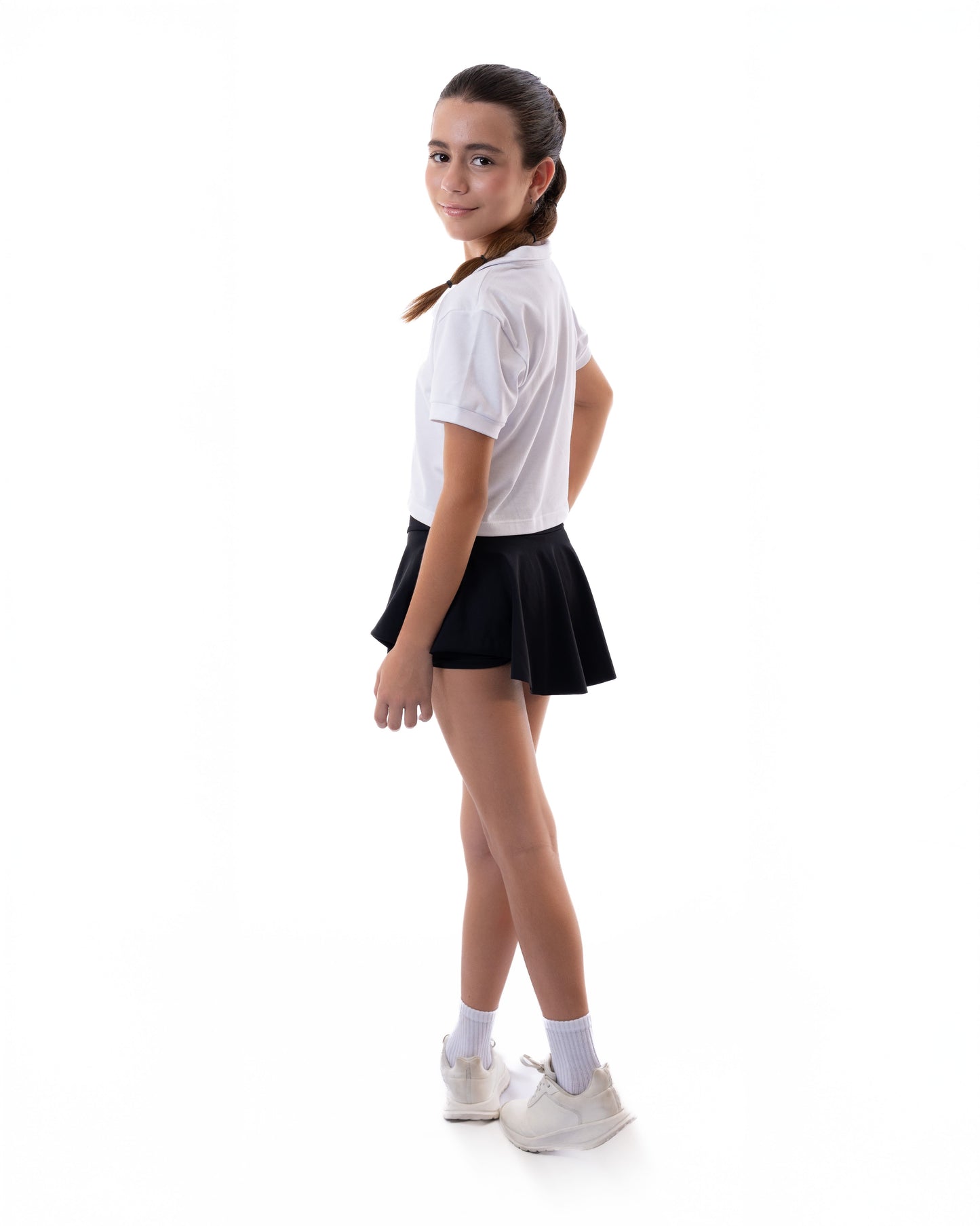 Falda Asimétrica Para Niña Negra