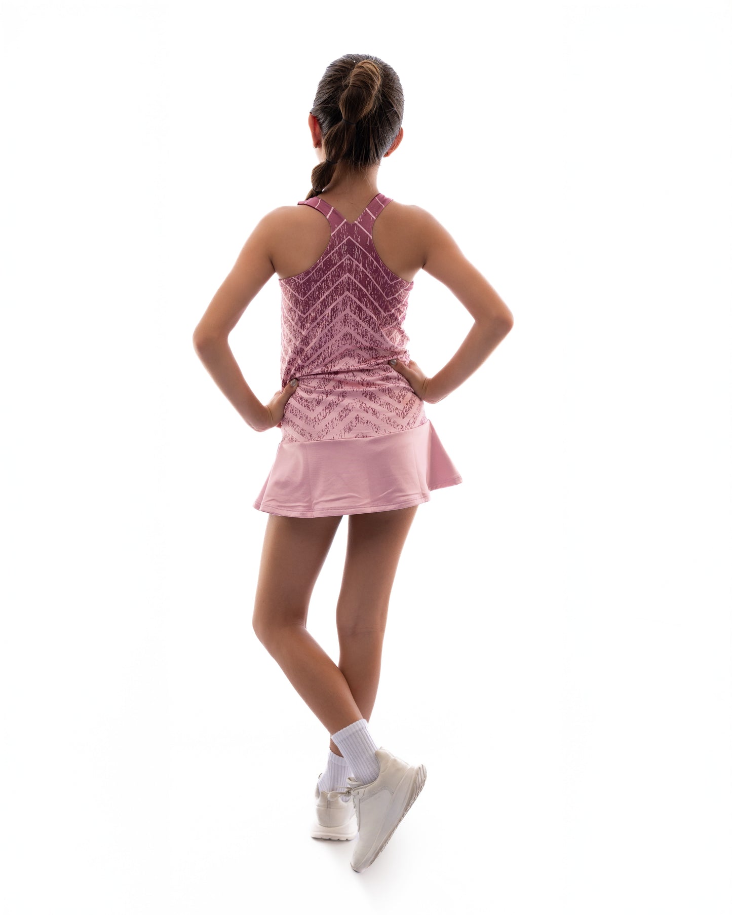 Vestido para Niña Rosa/Vinotinto