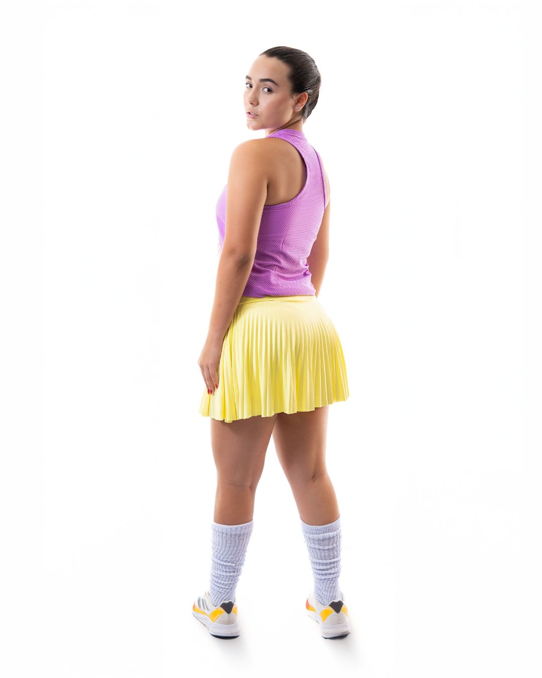 Falda Deportiva Plisada Amarilla