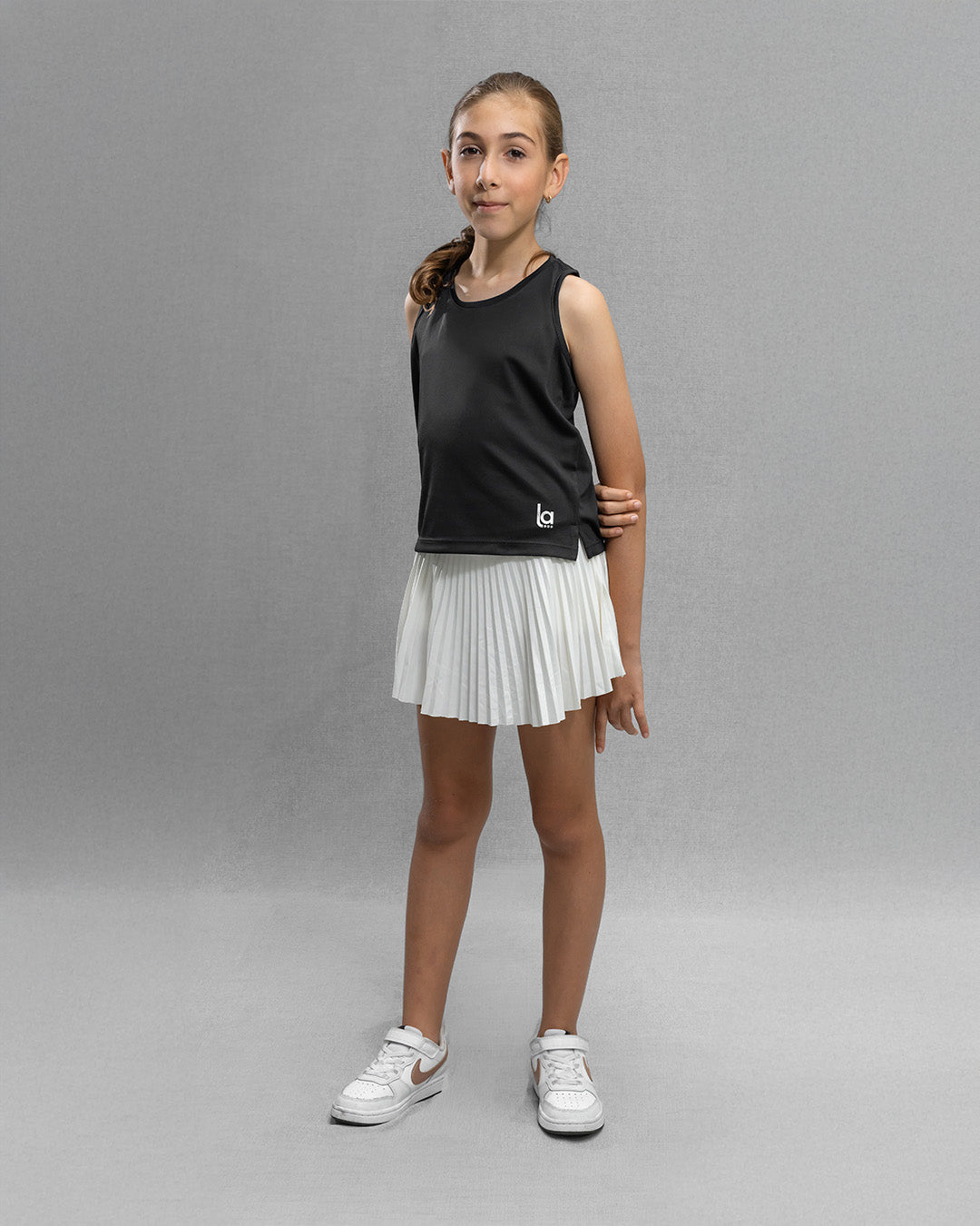 Blusa Activa Negra Para Niña Con Protección UV