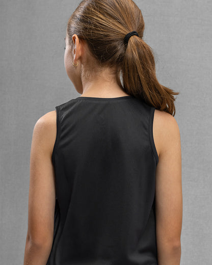 Blusa Activa Negra Para Niña Con Protección UV