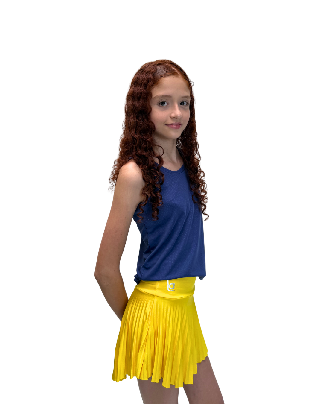 Falda Plisada Para Niña Amarilla