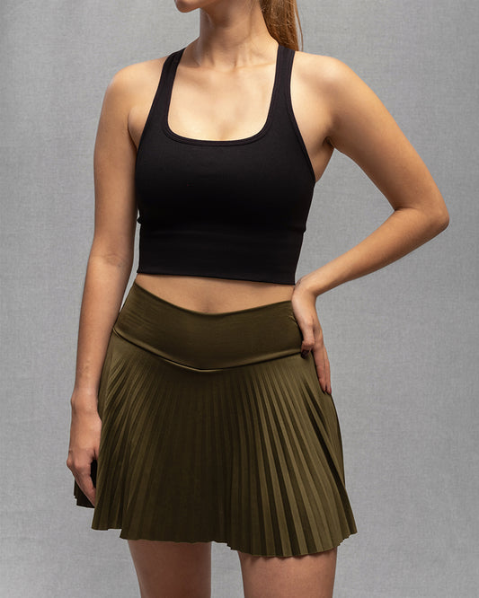Falda Deportiva Plisada Verde Militar