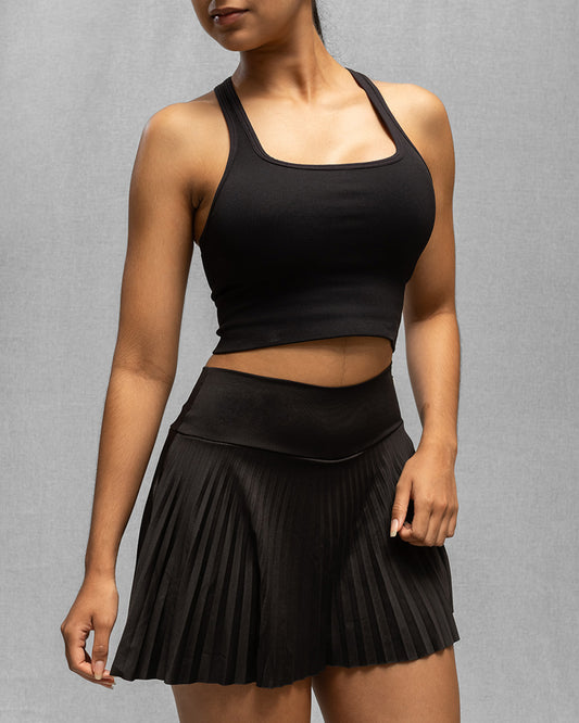 Falda Deportiva Plisada Negra