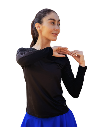 Blusa Negra Deportiva Manga Larga