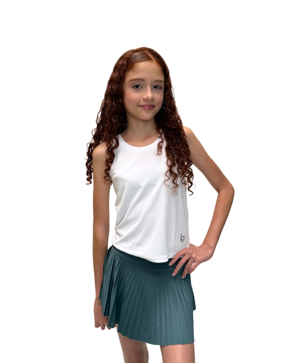 Falda Plisada Para Niña Petróleo